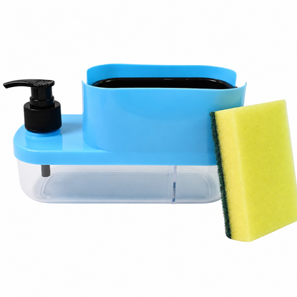 3-in-1 Soap Dispenser with Sponge Holder | Multipurpose Kitchen Sink Caddy & Dishwashing Organizer
